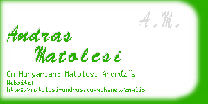 andras matolcsi business card